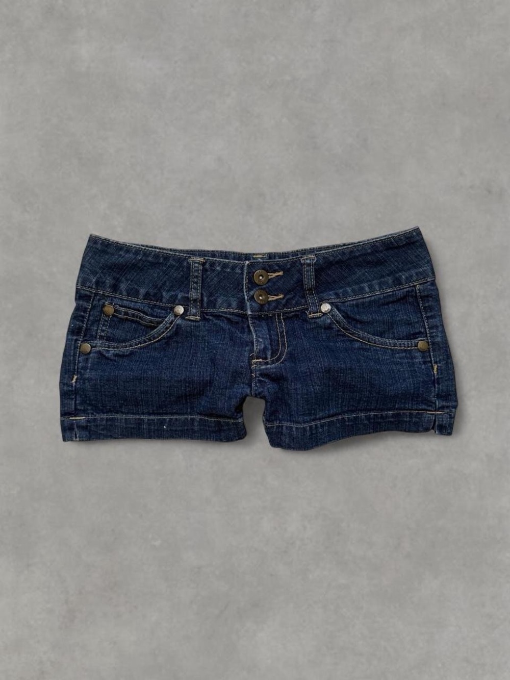 Early 2000s micro mini Arizona super low rise denim shorts